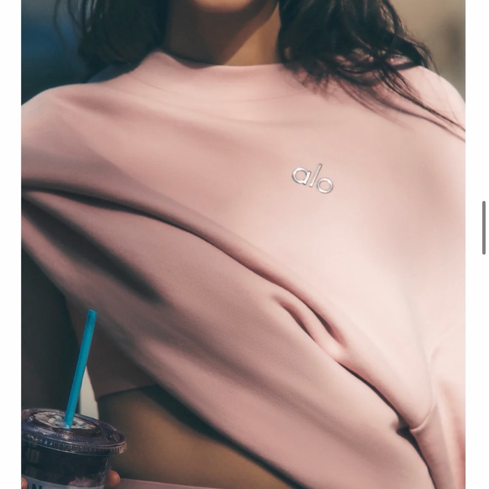 Alo Worn Pink Sweatshirt